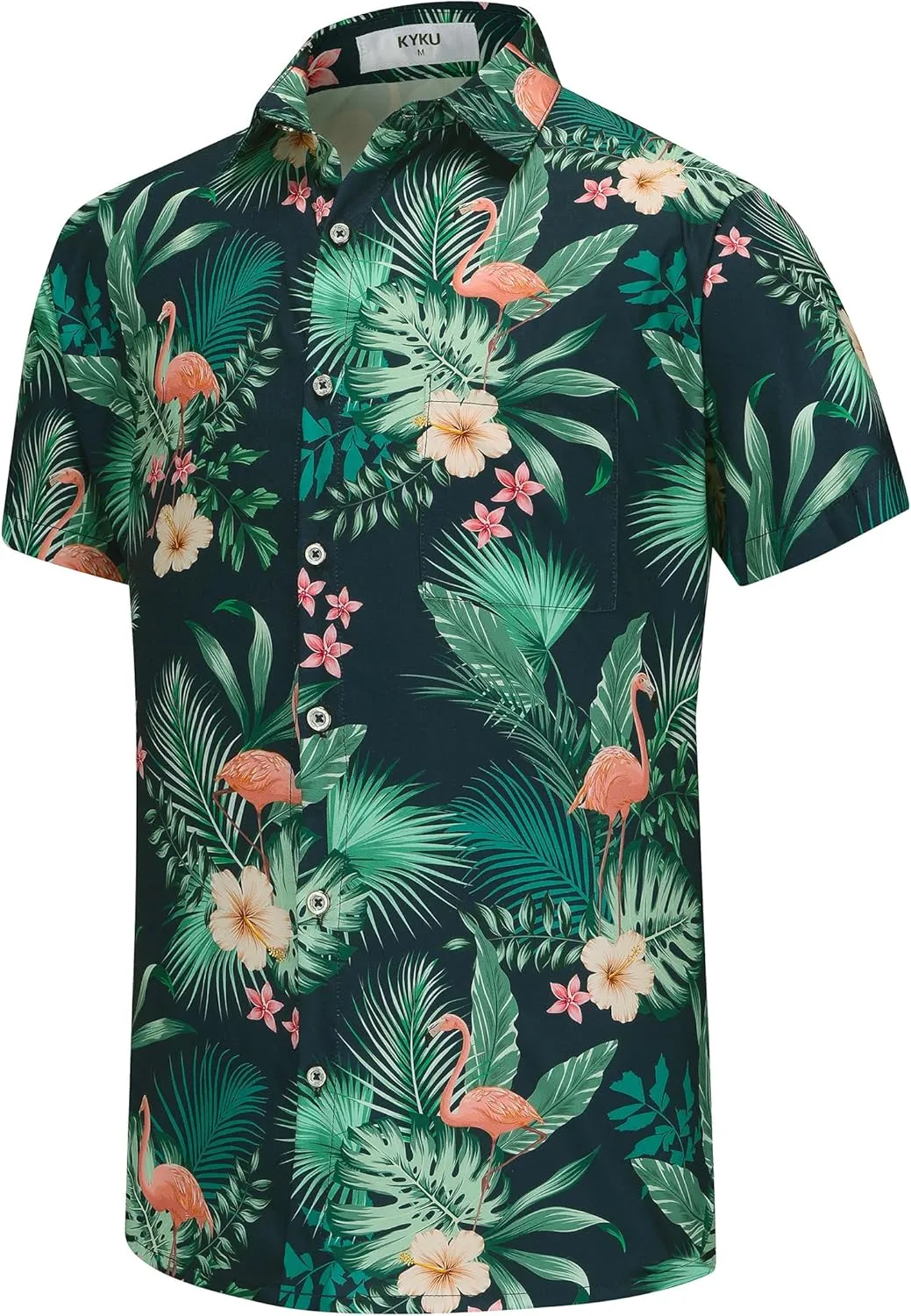 KYKU Funky Hawaiian Shirt for Men Palm Beach Shirts Tropical Vacation Clothes