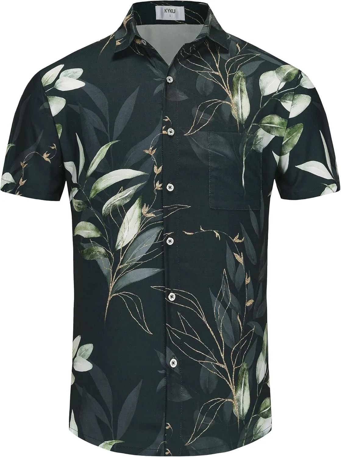 KYKU Funky Hawaiian Shirt for Men Palm Beach Shirts Tropical Vacation Clothes