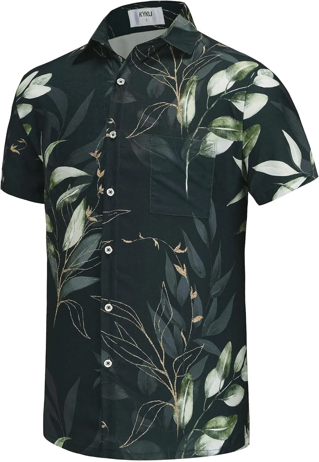 KYKU Funky Hawaiian Shirt for Men Palm Beach Shirts Tropical Vacation Clothes