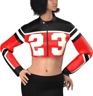 Leather Jacket Red Leather Jacket Womens Cropped Jacket Motorcycle Jacket Bomber Jacket Women Faux Leather