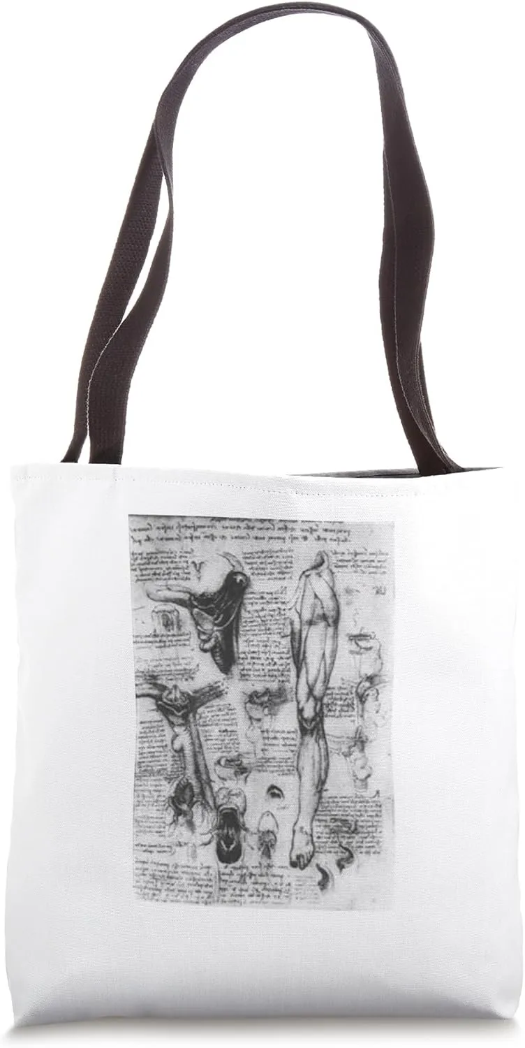 Leonardo da Vinci Larynx and Leg Vintage Nurses Doctors Top Tote Bag