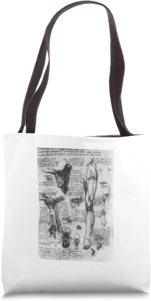 Leonardo da Vinci Larynx and Leg Vintage Nurses Doctors Top Tote Bag