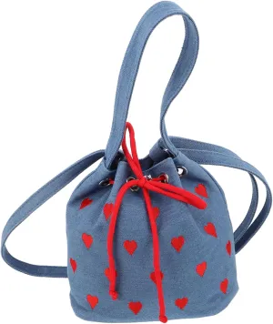 LIFKOME Mini Shoulder Bag Heart Shape Crossbody Stylish Bucket Pouch Practical for Phone Essentials