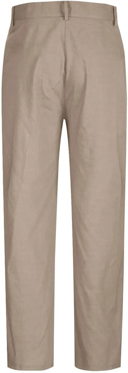 Linen Dress Pants Men Plain Front Pleated Pant Summer Outdoor Vacation Beach Lightweight Trousers Open Bottom Slacks