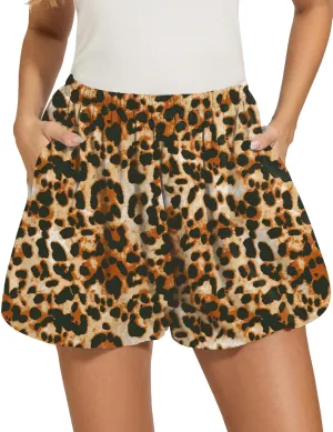 LOMON Womens Casual Bubble Shorts Workout Skort Puffy Balloon Going Out Mini Skirts with Pockets