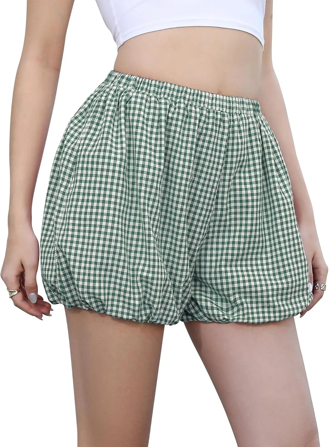 LOMON Womens Casual Bubble Shorts Workout Skort Puffy Balloon Going Out Mini Skirts with Pockets