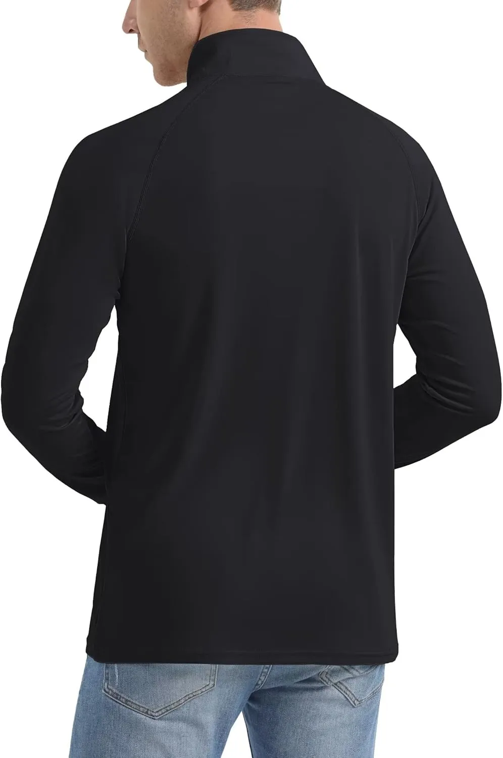 MAGCOMSEN Men's Long Sleeve Sun Shirts UPF 50  Tees 1/4 Zip Up Fishing Running Rash Guard T-Shirts Outdoor Shirt