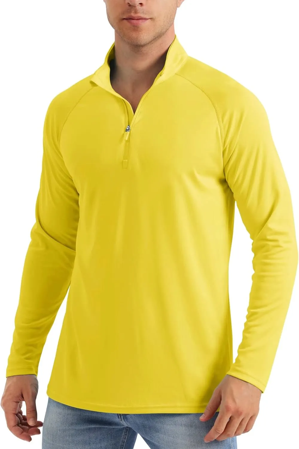 MAGCOMSEN Men's Long Sleeve Sun Shirts UPF 50  Tees 1/4 Zip Up Fishing Running Rash Guard T-Shirts Outdoor Shirt