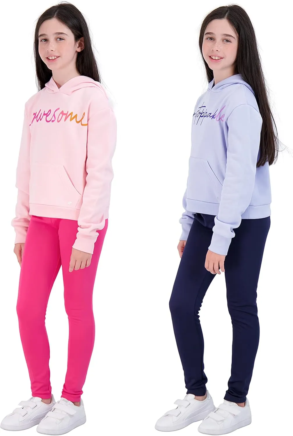 Marika Girls Athletic Fleece Hoodie and Legging Set Active Sweatshirt and Pants Outfit for Girls