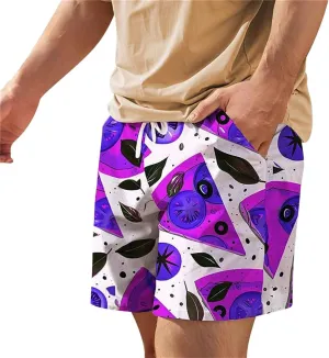 Men Bathing Suit Printed Beach Short Casual Loose Fashion Shorts Loose Tether Pocket Men's Casual Stretch Cargo