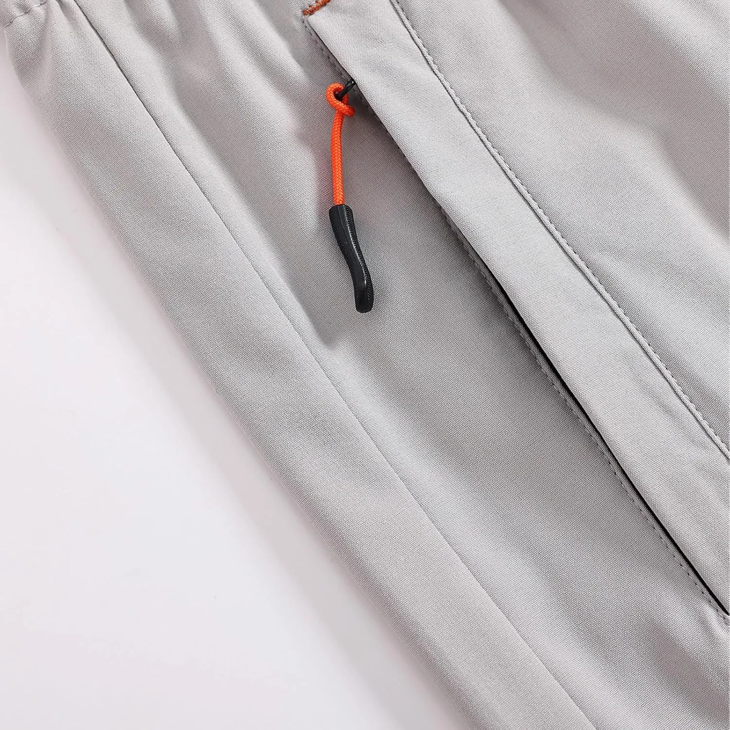 Men's Athletic Hiking Shorts Quick-Dry Waterproof Drawstring Short Reflective Stripe Ice Silk Pant with Zipper Pocket