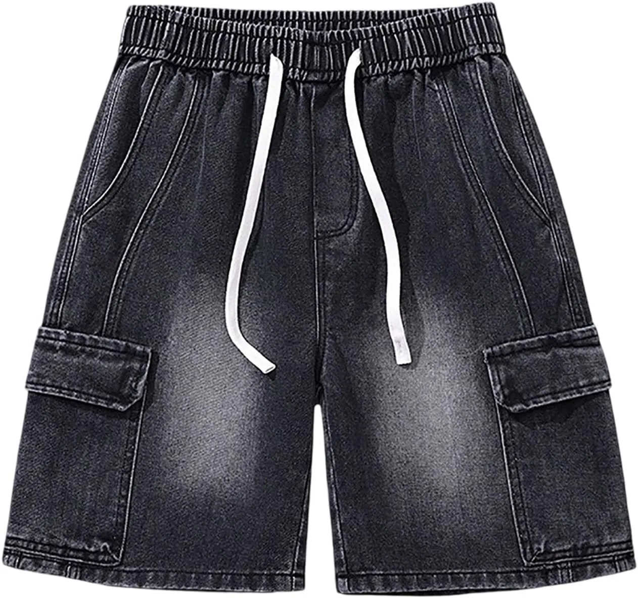 Mens Baggy Denim Jorts Y2K Vintage Loose Hip Hop Jean Shorts Wide Leg Mid Jeans Streetwear Clothes