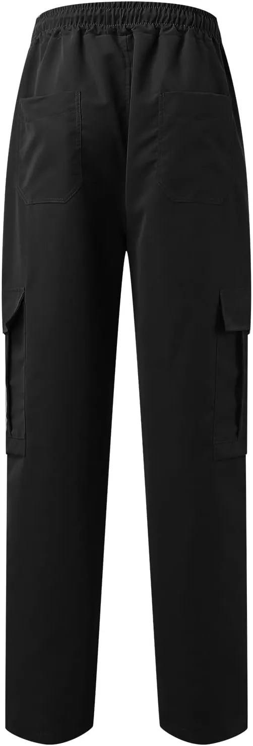 Men's Cargo Pants Multi Pockets, Straight Work Pants, Outdoor Fitness Bodybuilding Trousers Baggy Hiking Pants
