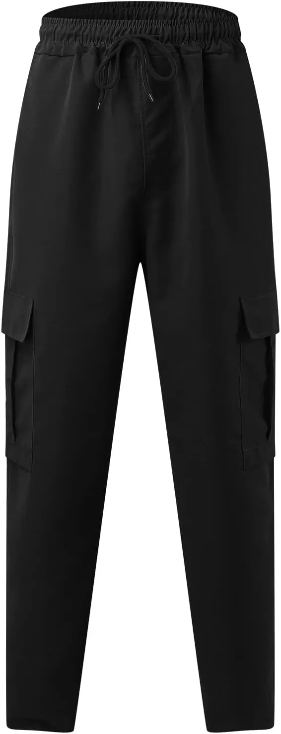 Men's Cargo Pants Multi Pockets, Straight Work Pants, Outdoor Fitness Bodybuilding Trousers Baggy Hiking Pants