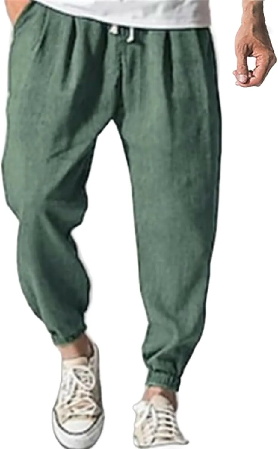 Mens Casual Pants 2025 Solid Color Comfy Summer Cotton Straight-Leg Pant Basic Comfort Outdoor Big and Tall Outfits
