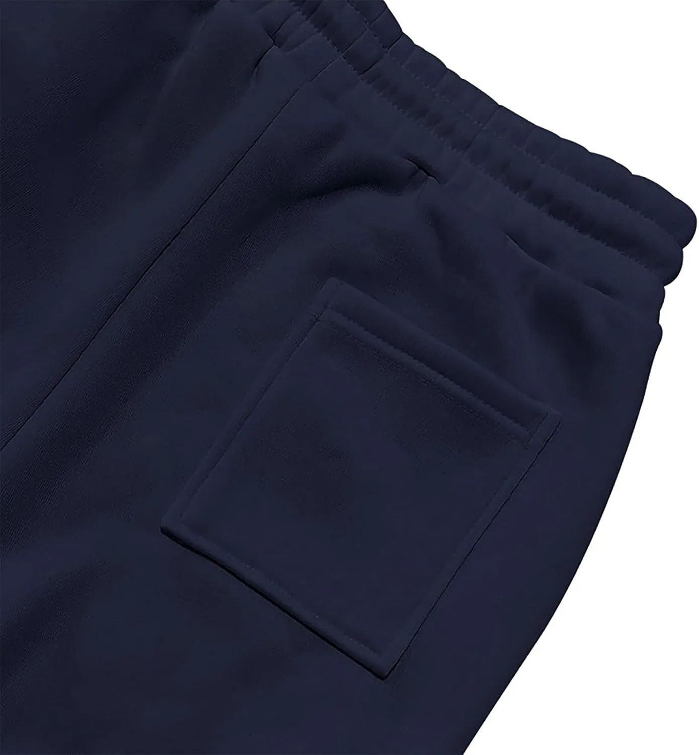 Mens Casual Waist Color Sports Hat Woven Pocket Solid Color Pocket Leather Label Thin Fleece Thrill Sweatpants