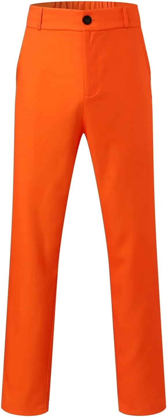 Mens Dress Pants Plus Size Slim Fit Skinny Trousers Classic Flat Front Business Casual Wedding Suit Pants with Pocket