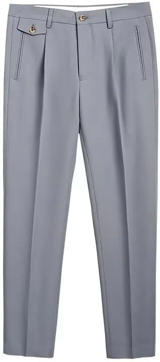 Mens Dress Pants Slim Fit Casual Business Office Work Lounge Pant Big and Tall Lightweight Comfy Trousers with Pocket