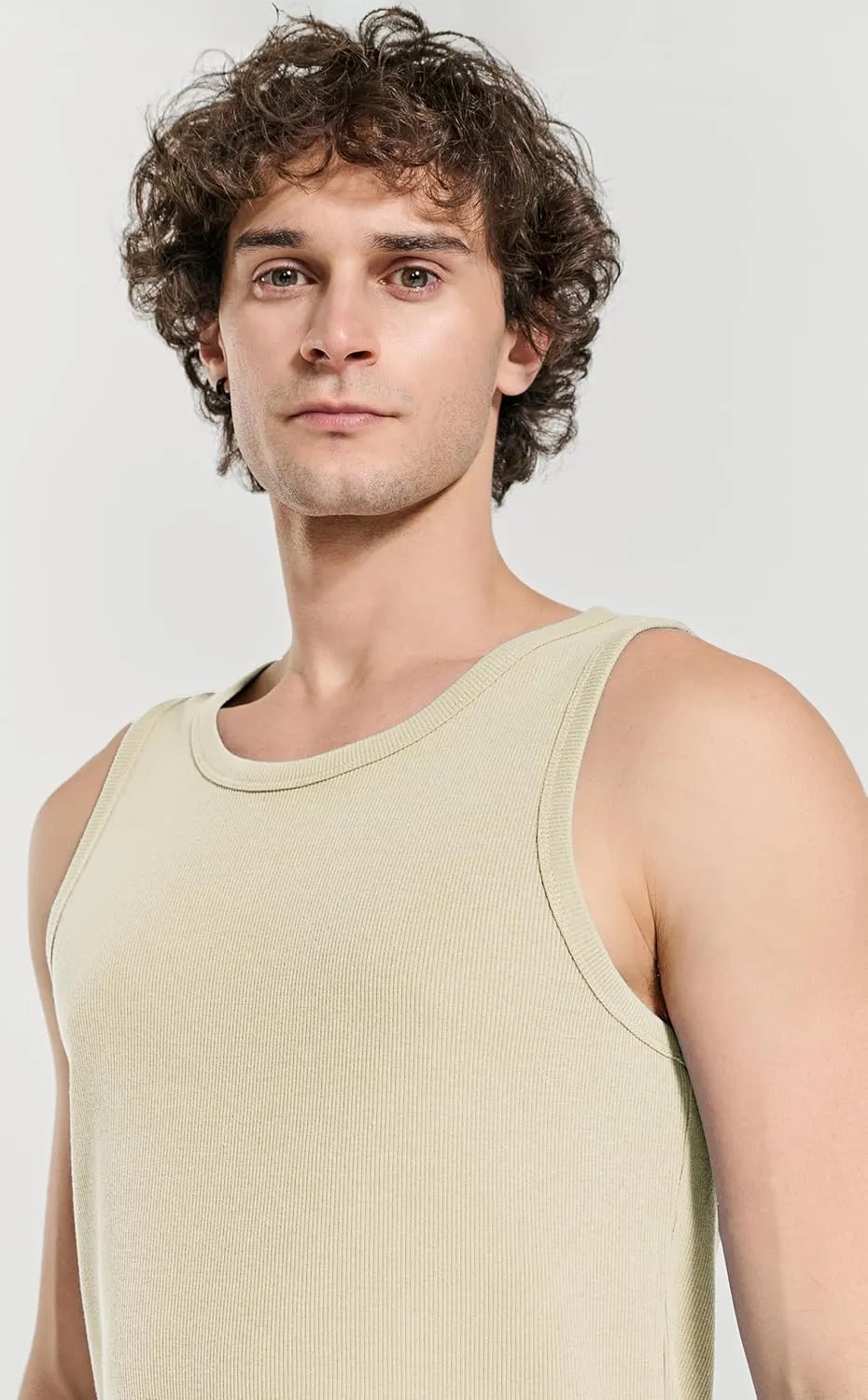 Men's Essential Slim Fit Ribbed Workout Tank Tops Sleeveless Gym Shirts