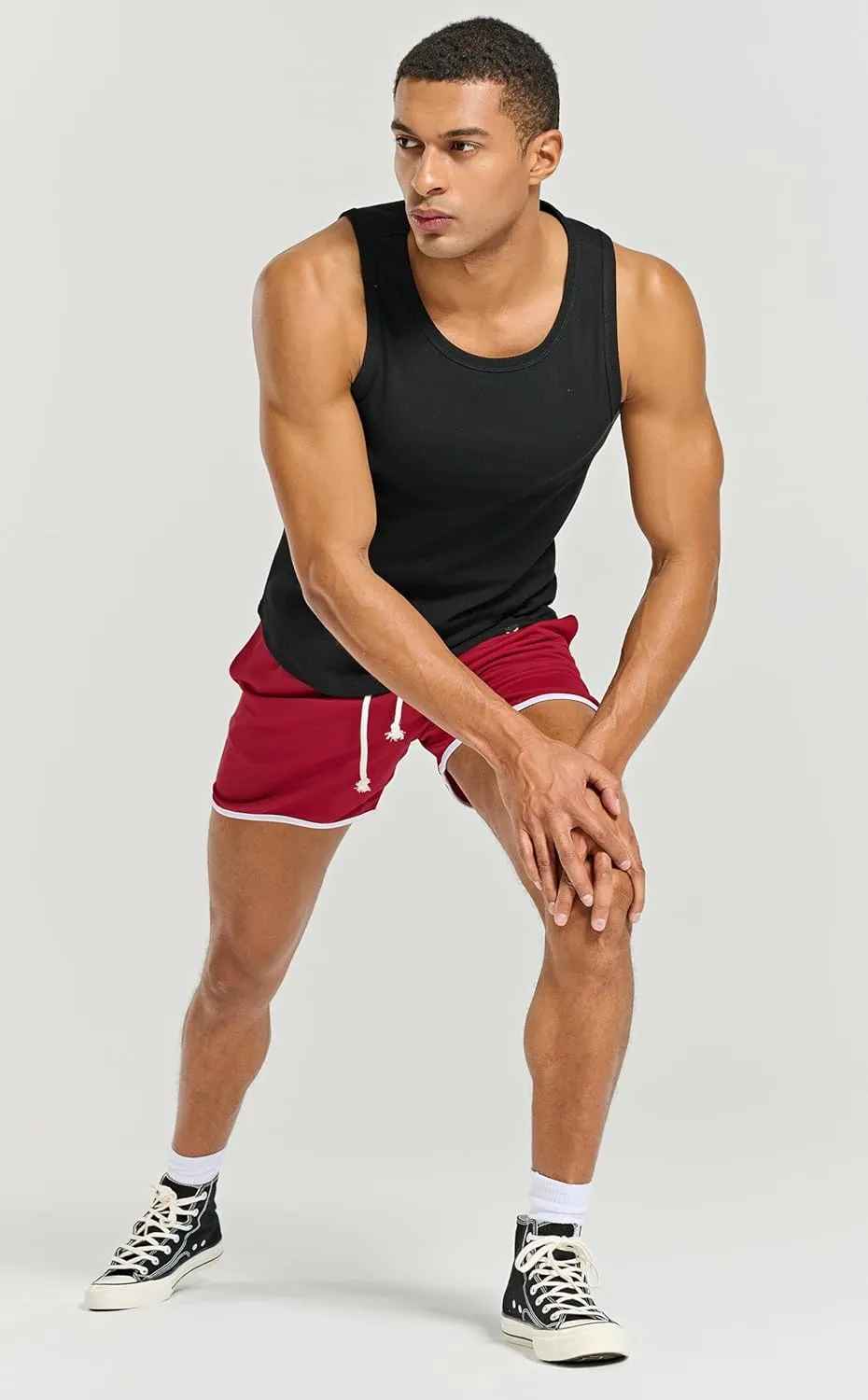 Men's Essential Slim Fit Ribbed Workout Tank Tops Sleeveless Gym Shirts