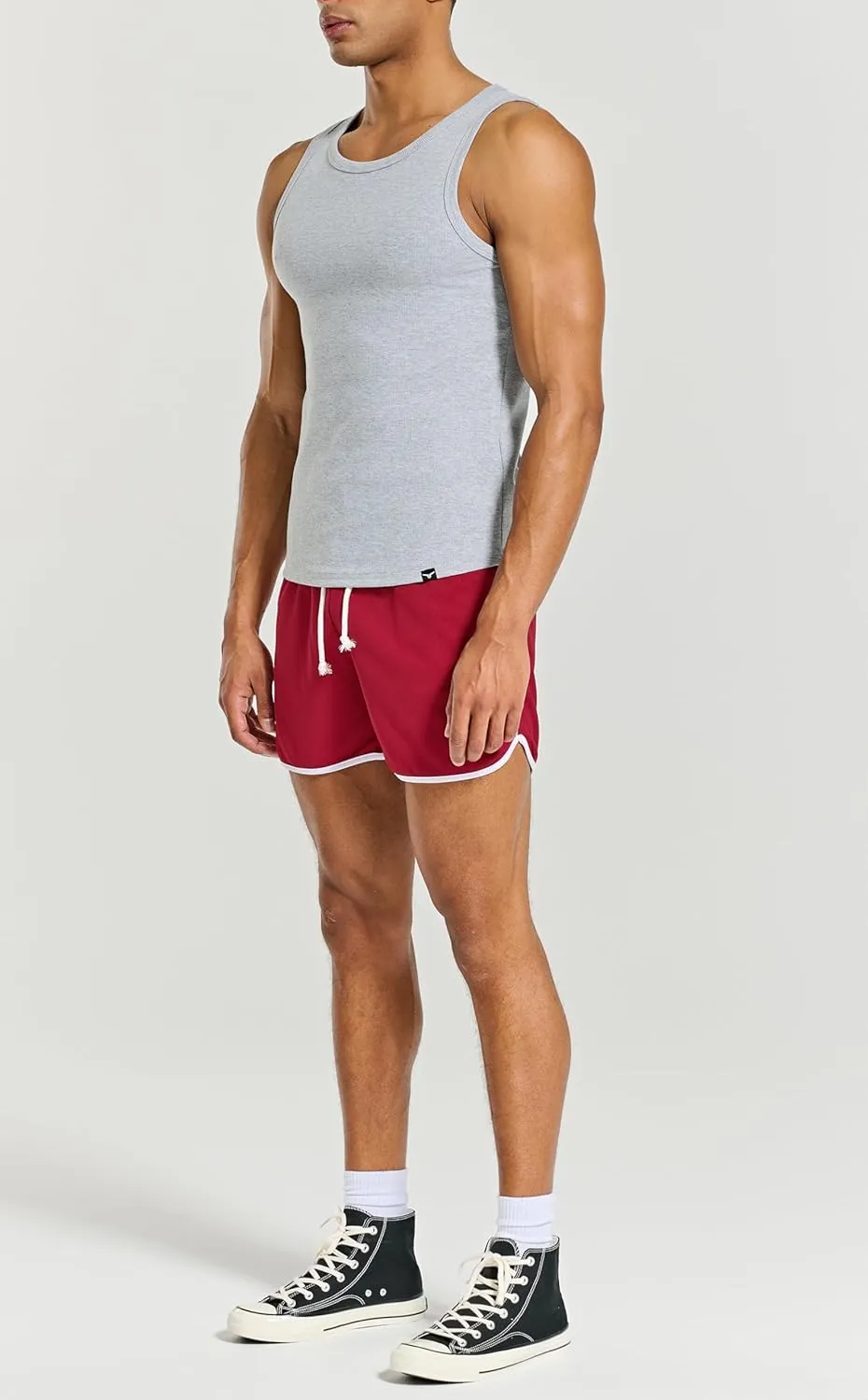 Men's Essential Slim Fit Ribbed Workout Tank Tops Sleeveless Gym Shirts