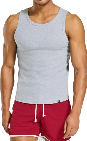 Men's Essential Slim Fit Ribbed Workout Tank Tops Sleeveless Gym Shirts