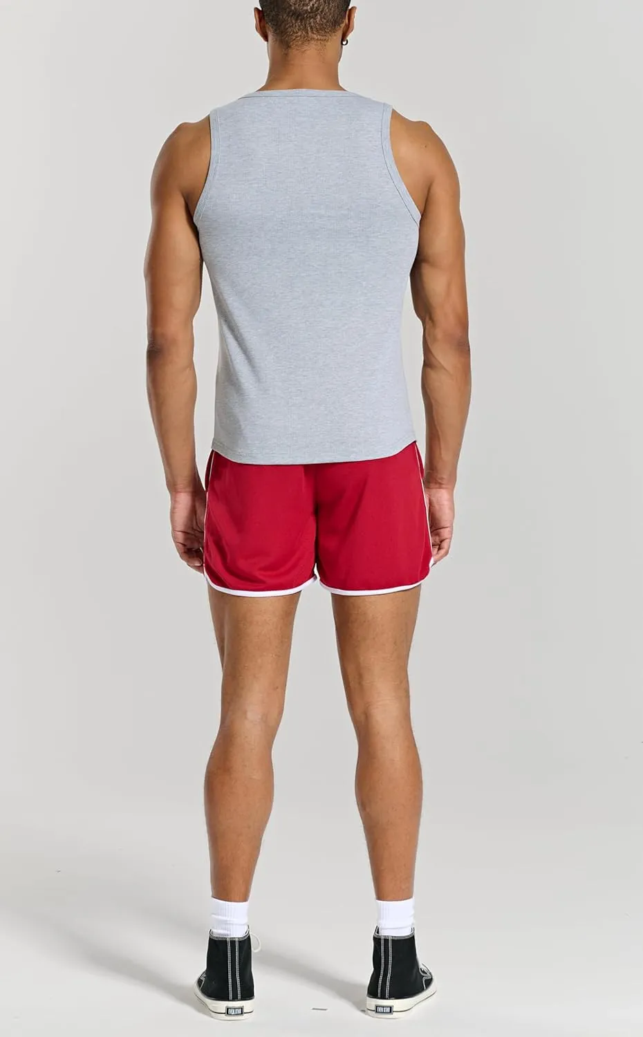Men's Essential Slim Fit Ribbed Workout Tank Tops Sleeveless Gym Shirts