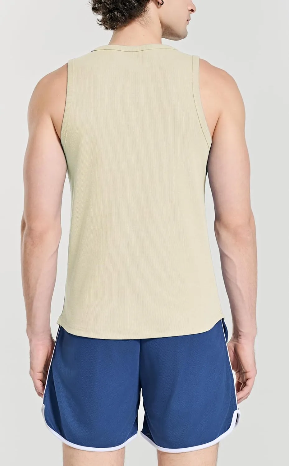 Men's Essential Slim Fit Ribbed Workout Tank Tops Sleeveless Gym Shirts