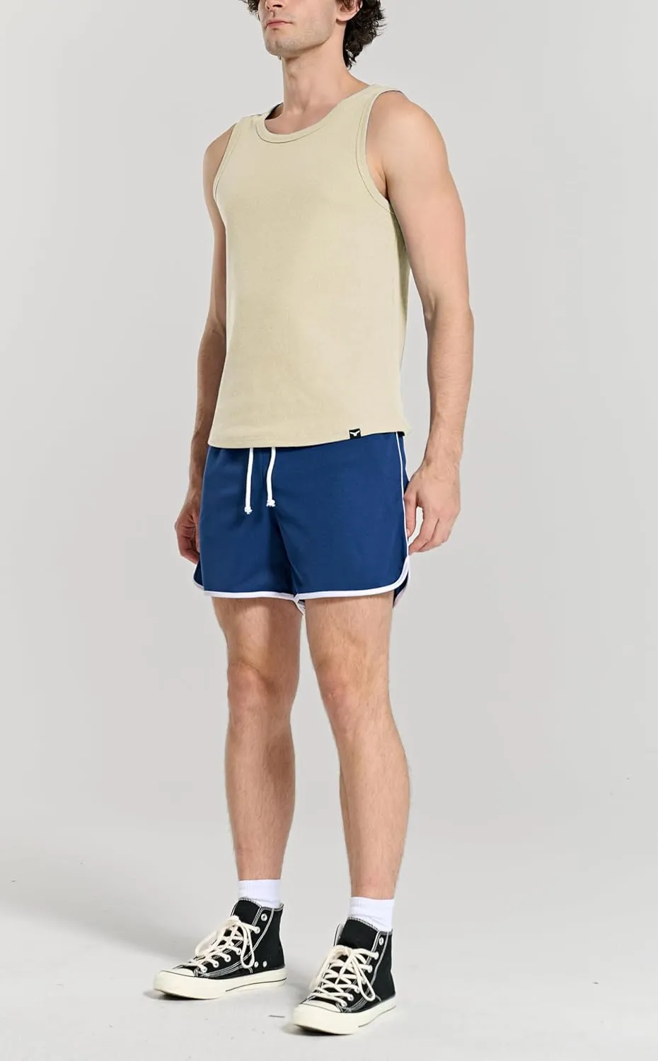 Men's Essential Slim Fit Ribbed Workout Tank Tops Sleeveless Gym Shirts