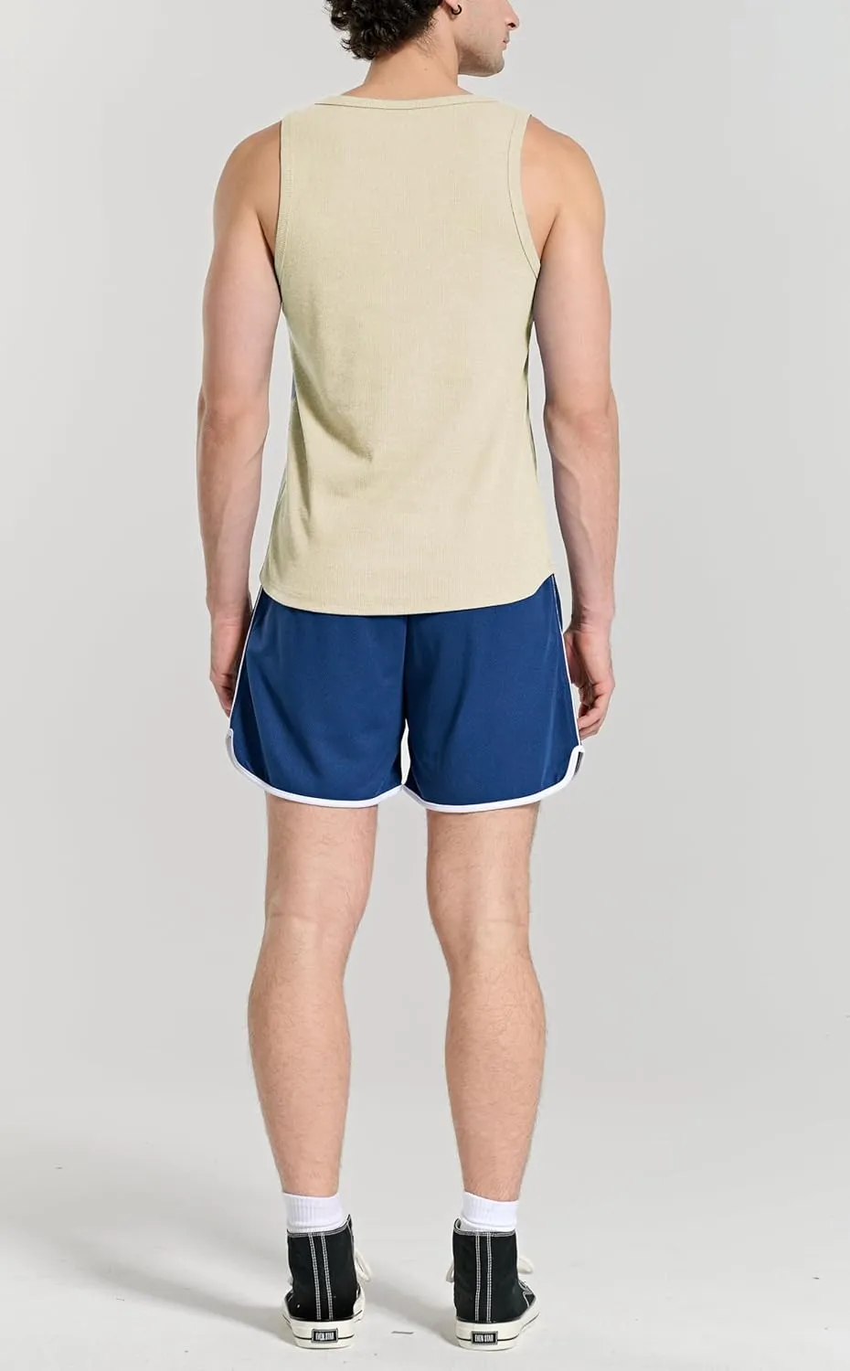 Men's Essential Slim Fit Ribbed Workout Tank Tops Sleeveless Gym Shirts