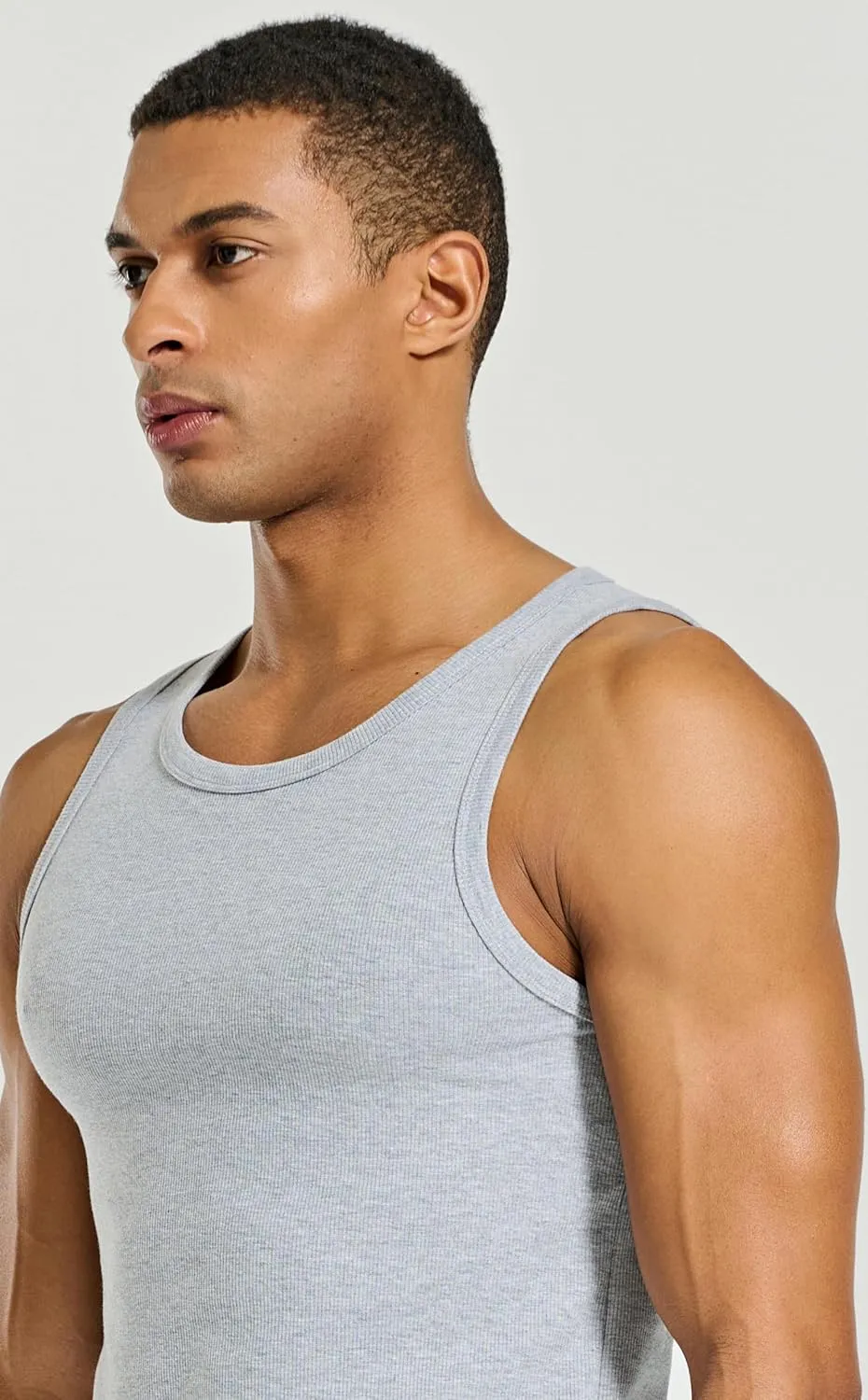 Men's Essential Slim Fit Ribbed Workout Tank Tops Sleeveless Gym Shirts