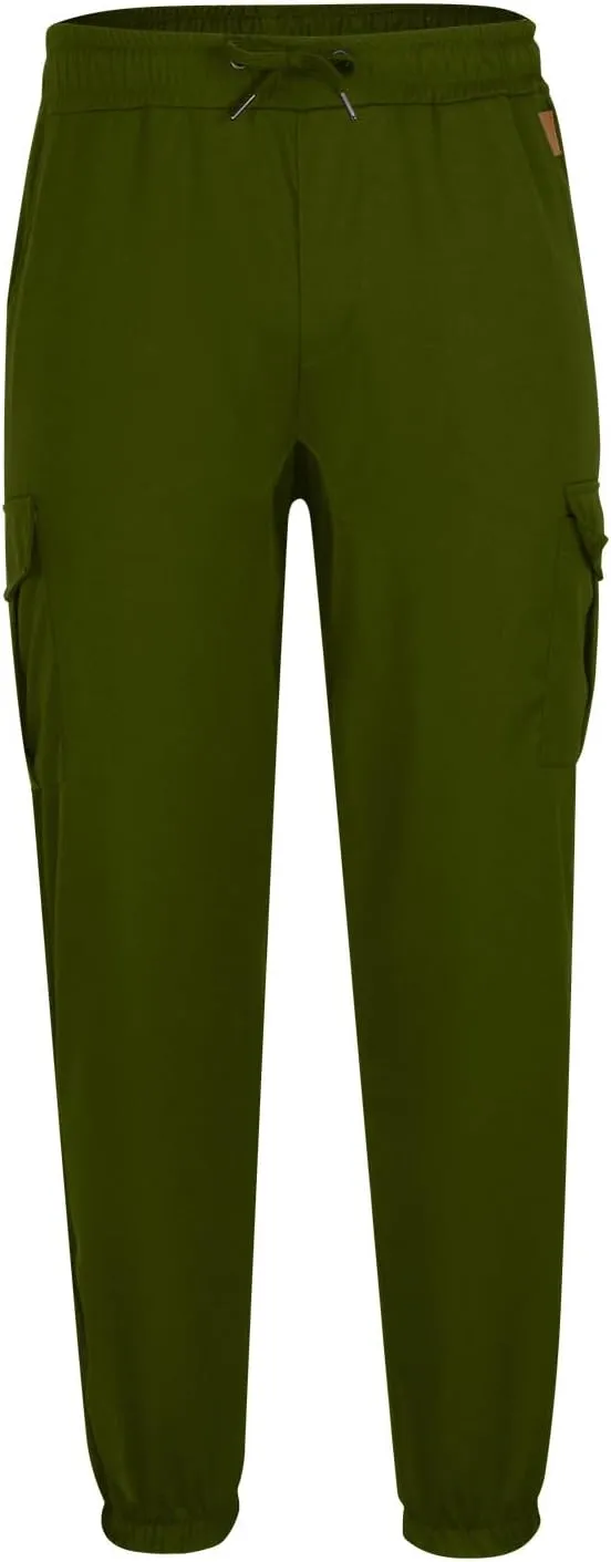 Mens Funky Cargo Jogger Pants Slim Fit Stripe Cinch Bottom Track Pants Elastic Drawstring Waist Workout Sweatpants