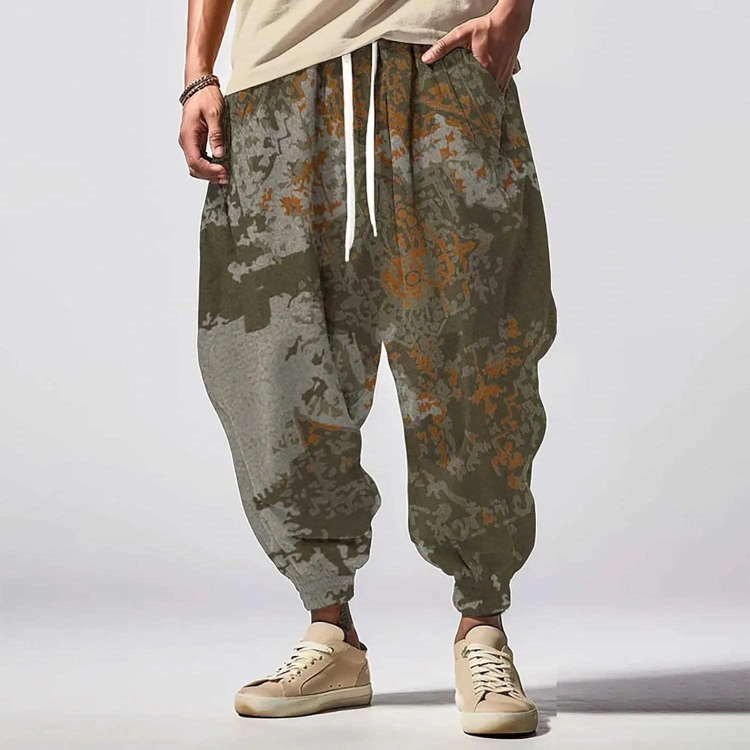 Mens Hip Hop Harem Pants Fashion Street Feel Casual Sweatpants Workout Athletic Running Pants Mens Yoga Pants