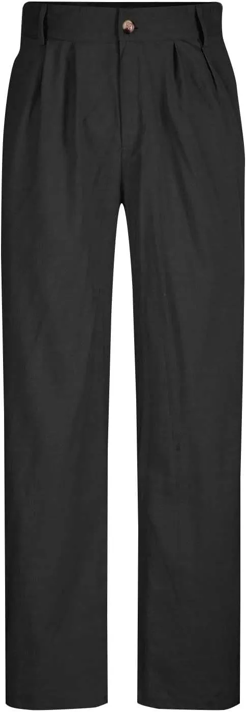 Mens Linen Pants Casual Front Pleated Yoga Pant Summer Outdoor Vacation Beach Lightweight Trousers Open Bottom Slacks