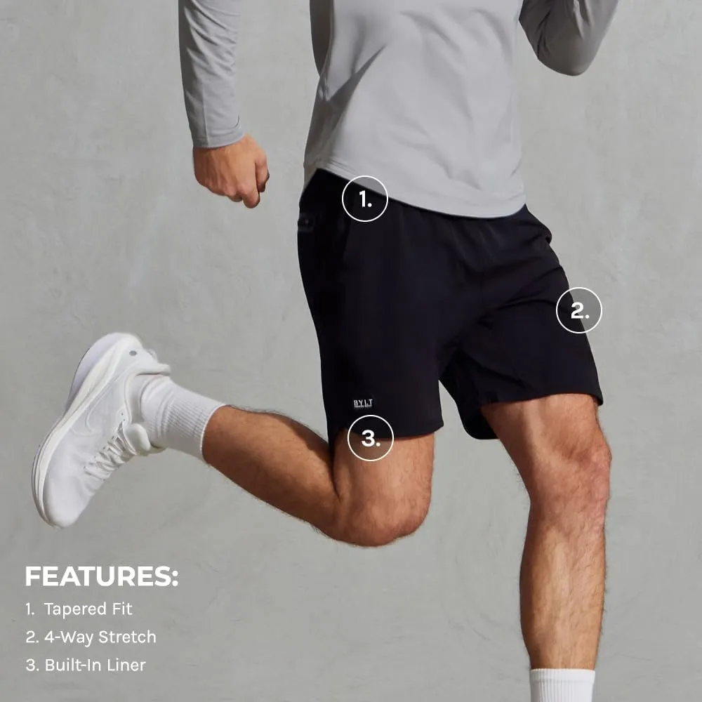 Men's Linered Active Short - Casual & Workout Shorts for Men with Drawstring - Lightweight Polyester & Spandex Fabric