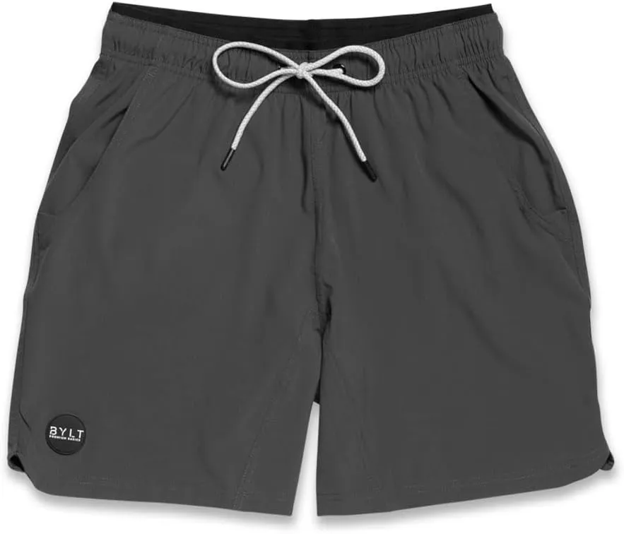 Men's Linered Active Short - Casual & Workout Shorts for Men with Drawstring - Lightweight Polyester & Spandex Fabric