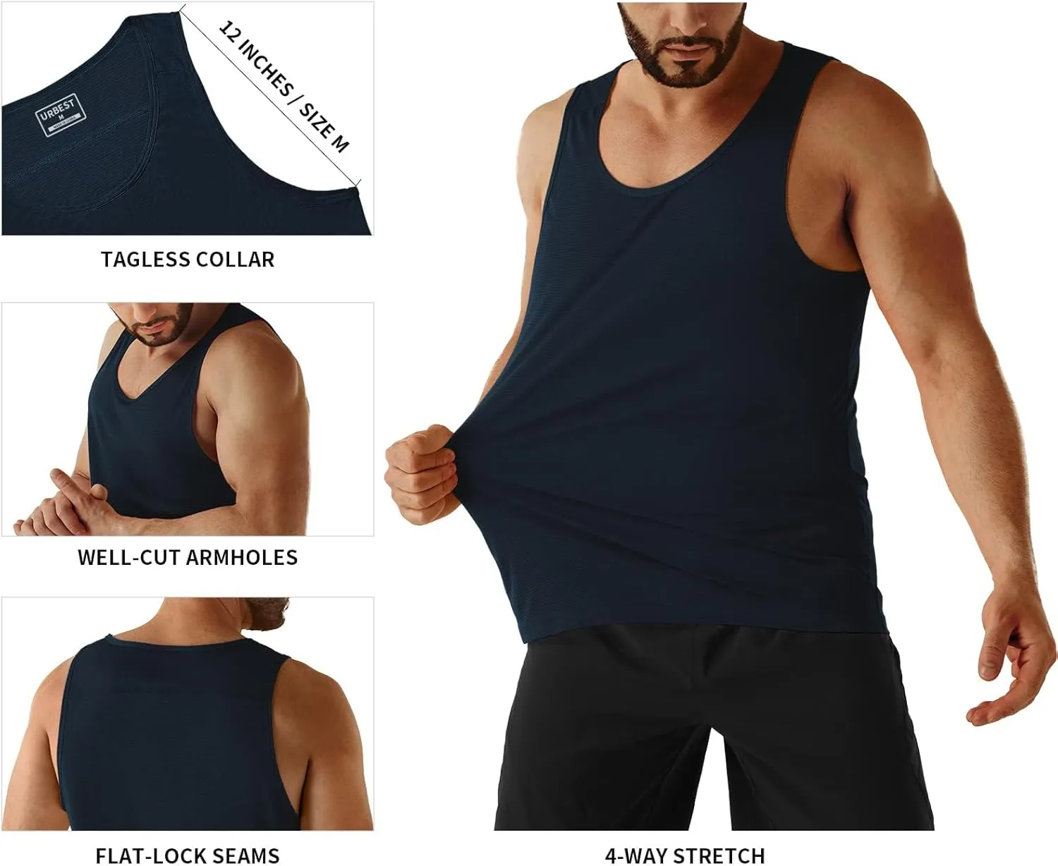 Men's Neon Swim Tank Tops Quick Dry Running Athletic Workout Gym Yoga Swimming Beach Marathon Muscle Sleeveless Shirts