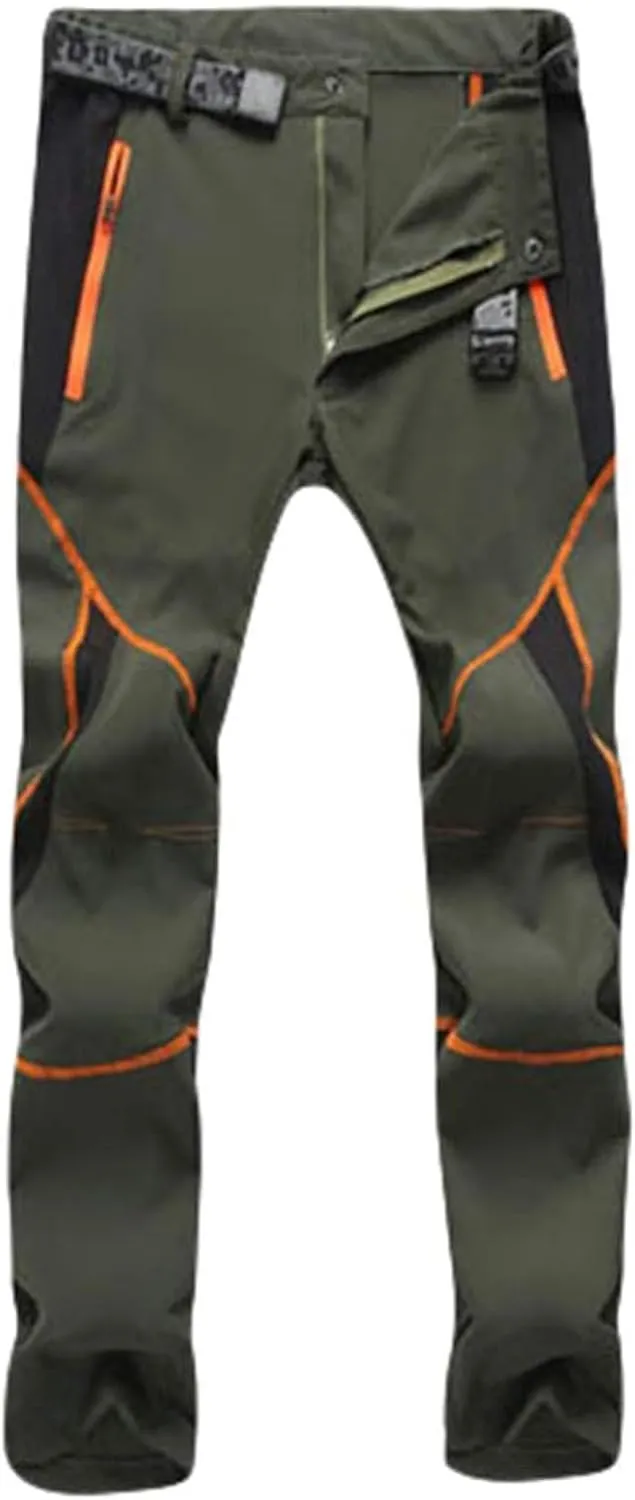 Mens Quick Dry Hiking Pants Waterproof Lightweight Fishing Safari Work Trousers Outdoor Zip Pockets Tactical Pants