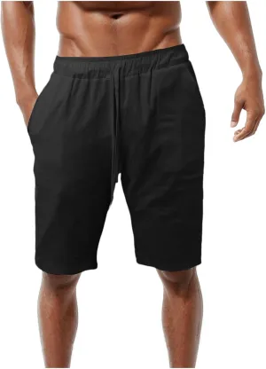 Mens Shorts Cargo SweatShorts Men Jean Graphic Elastic Waist for Dress Casual Oversized Long Linen White Summer