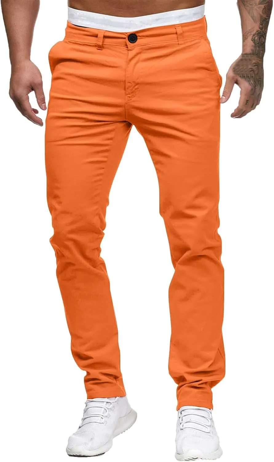 Mens Slim Fit Dress Pants Business Casual Work Suit Pants Formal Dress Trousers Comfort Stretch Flat-Front Chino Golf Pants