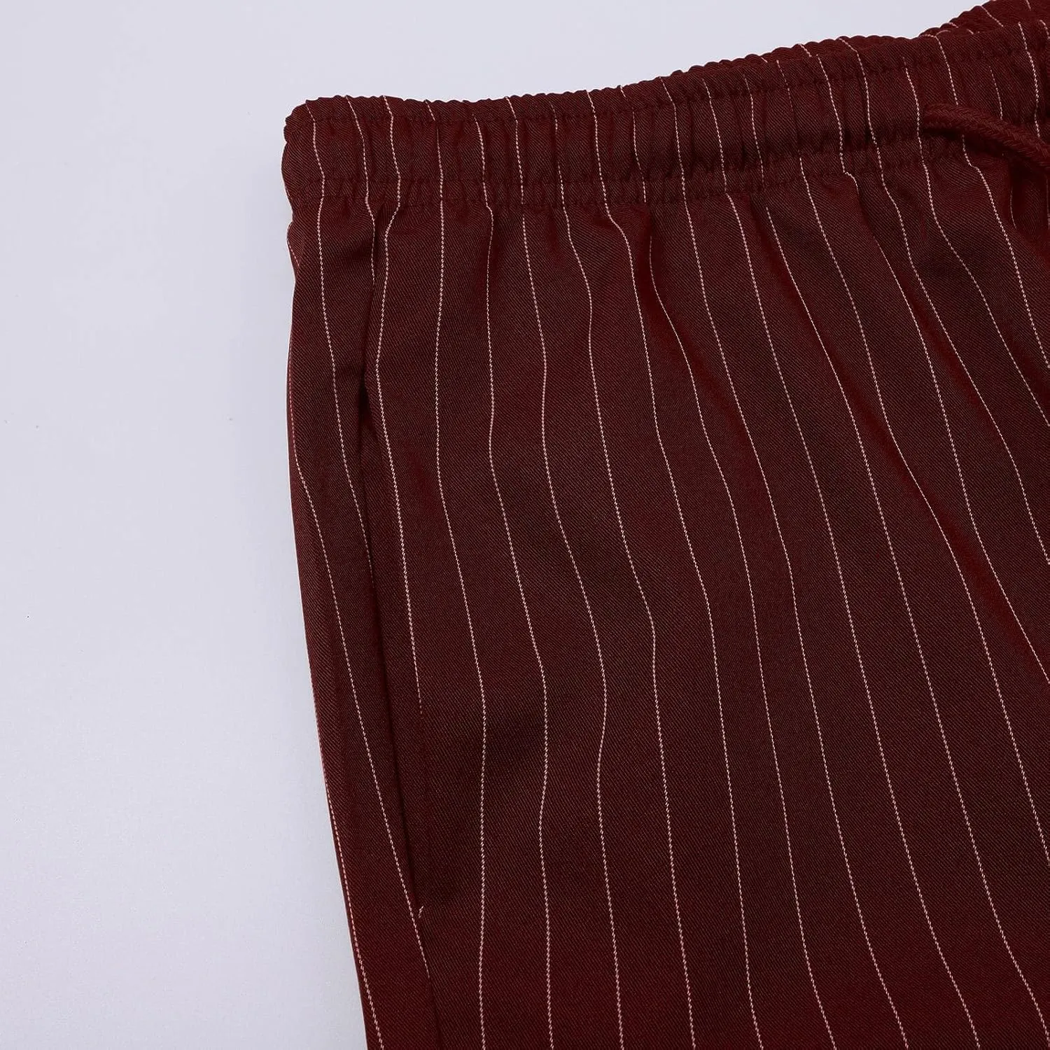 Mens Slim Fit Striped Casual Pants Casual Elastic Waist Drawstring Pencil Pants Skinny Stretchy Chino Trousers for Work