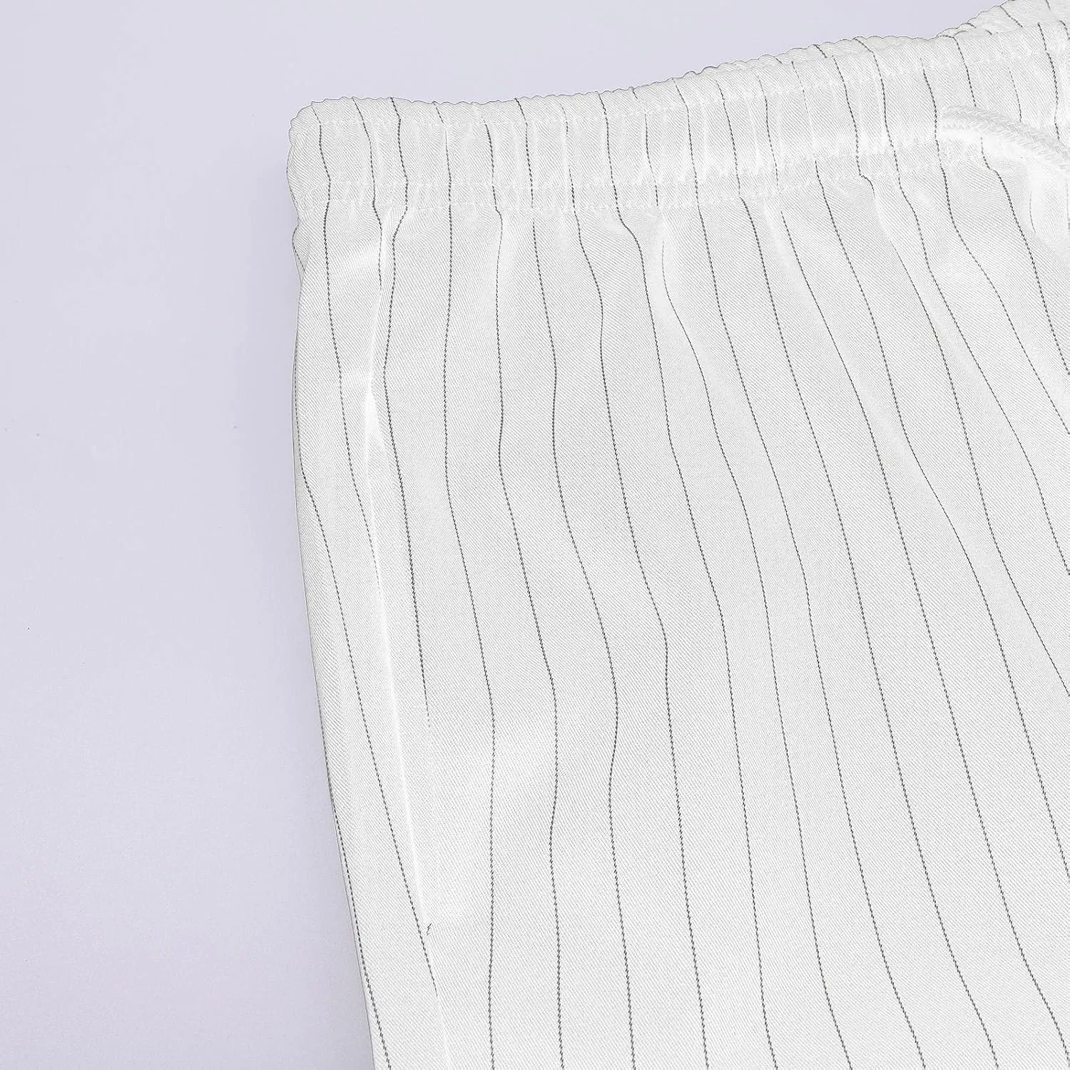 Mens Slim Fit Striped Casual Pants Casual Elastic Waist Drawstring Pencil Pants Skinny Stretchy Chino Trousers for Work