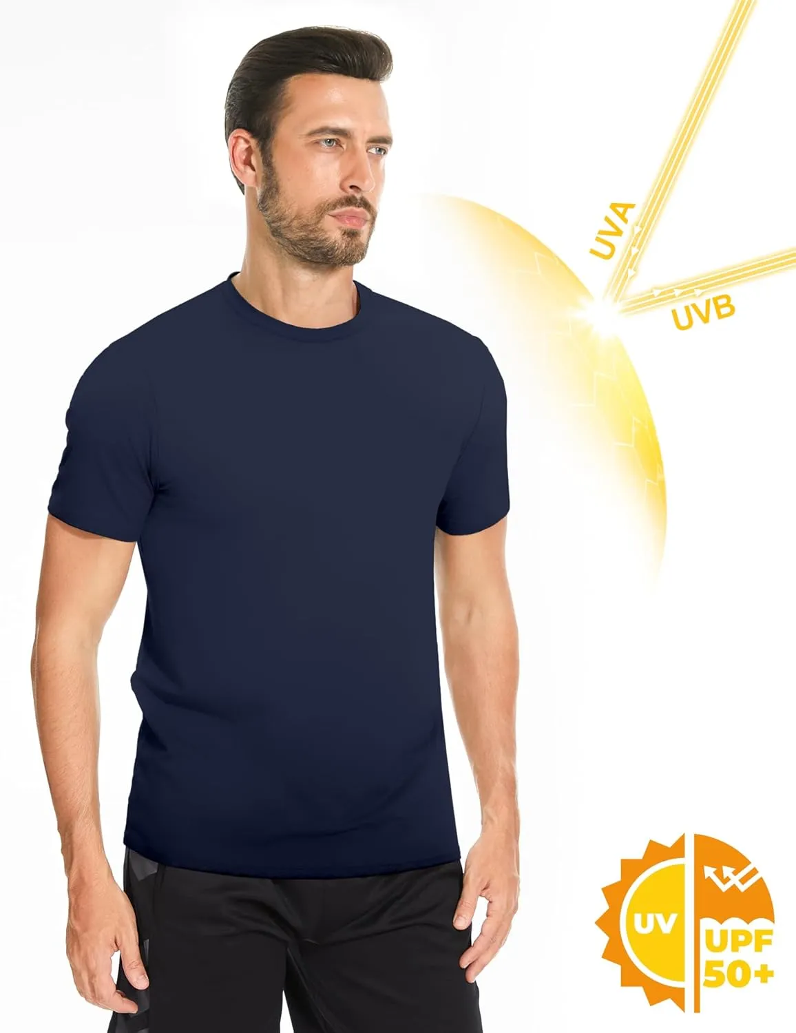 Men's T-Shirts Dry Fit UPF 50  Short Sleeve Workout Athletic Casual Gym Running Tee Fishing Tops Rash Guard Shirts
