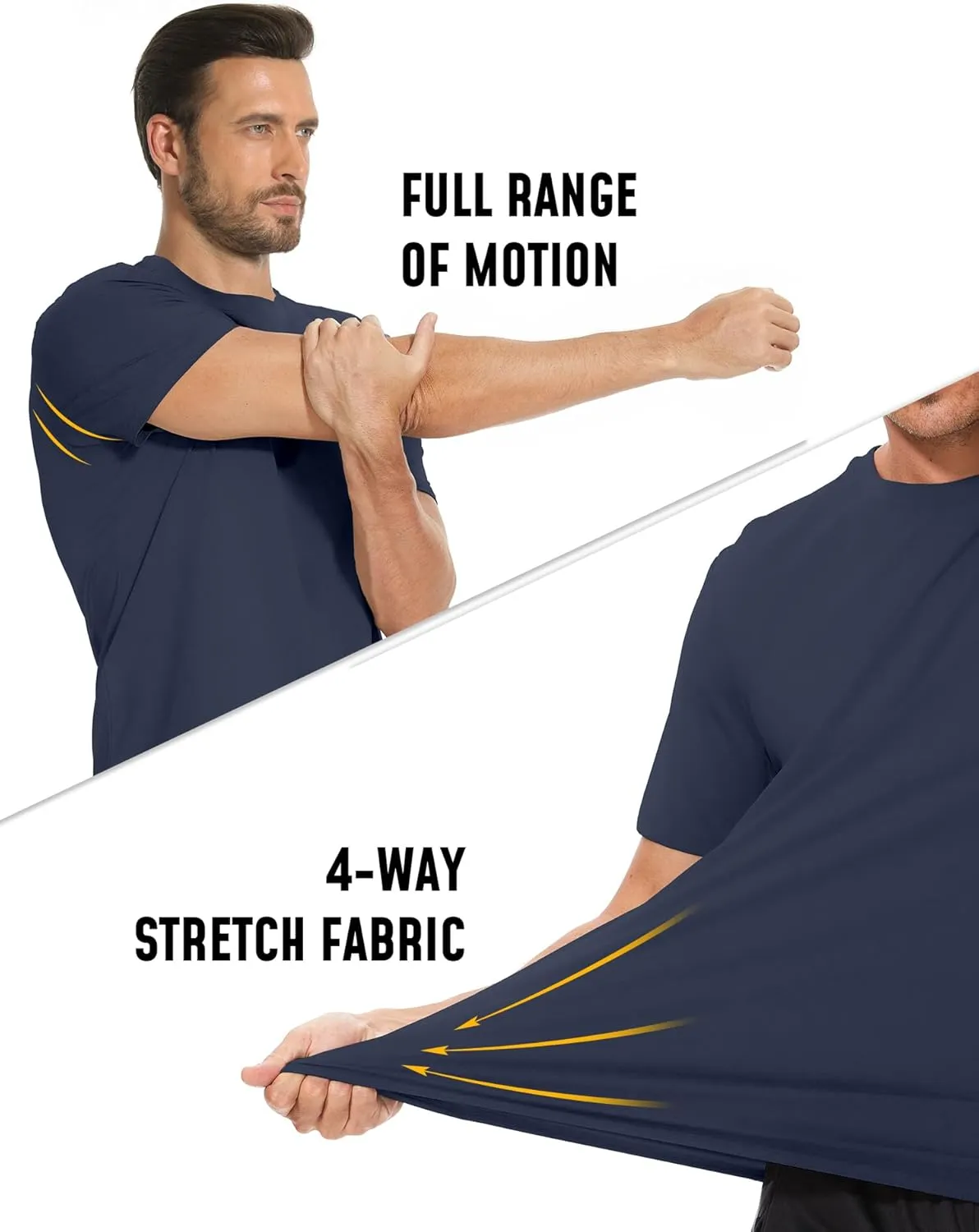 Men's T-Shirts Dry Fit UPF 50  Short Sleeve Workout Athletic Casual Gym Running Tee Fishing Tops Rash Guard Shirts