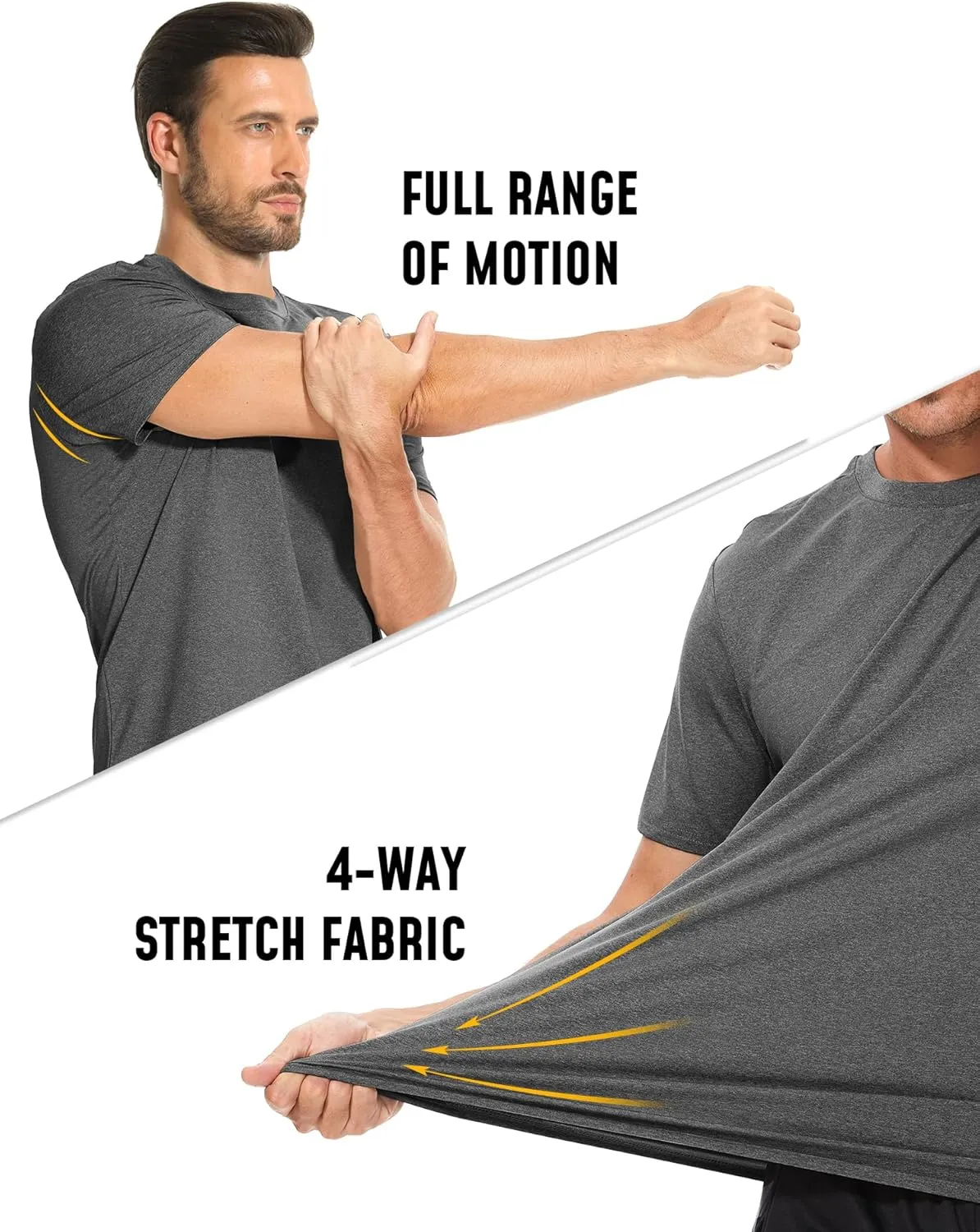 Men's T-Shirts Dry Fit UPF 50  Short Sleeve Workout Athletic Casual Gym Running Tee Fishing Tops Rash Guard Shirts