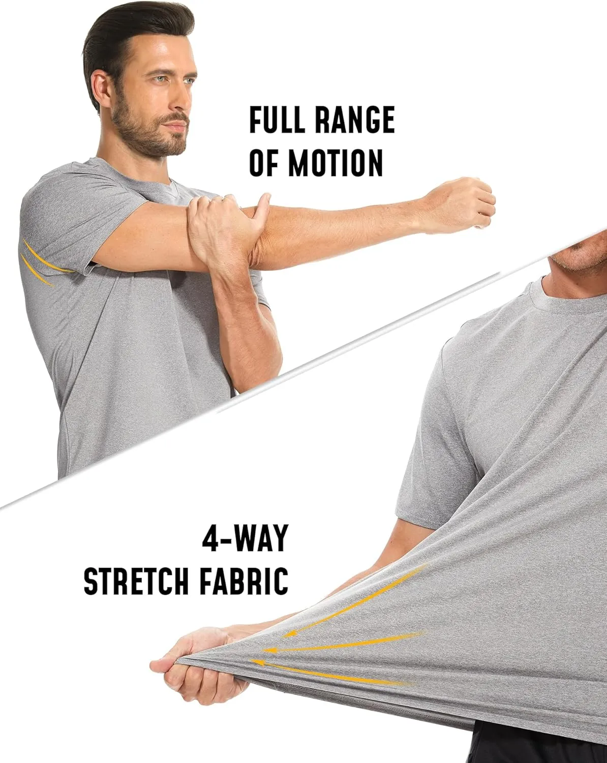 Men's T-Shirts Dry Fit UPF 50  Short Sleeve Workout Athletic Casual Gym Running Tee Fishing Tops Rash Guard Shirts