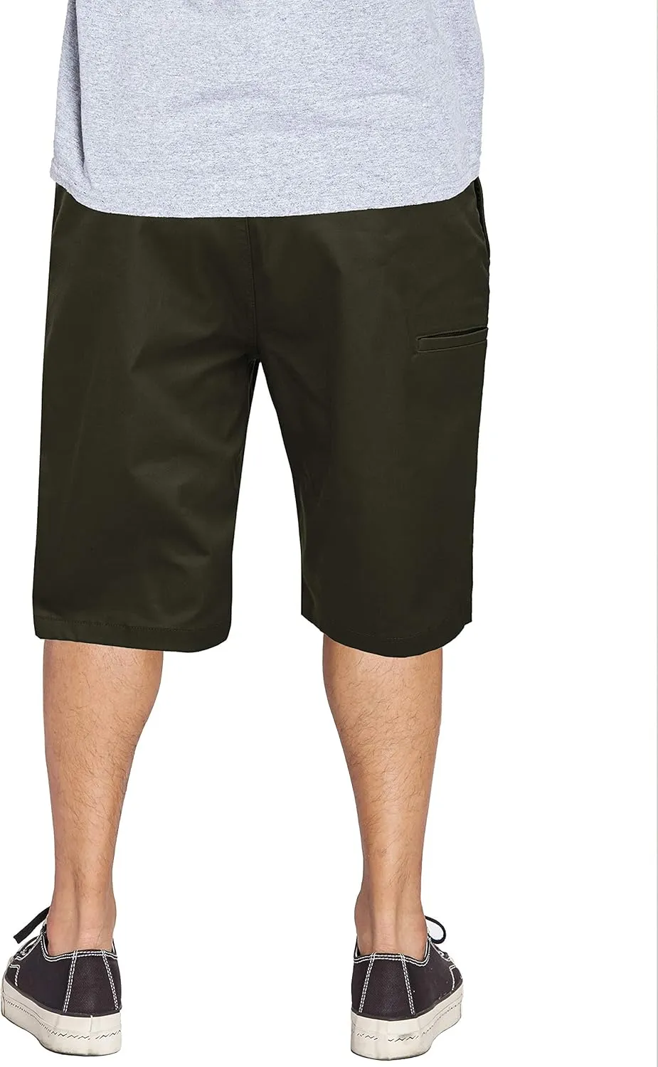 Mens Work Shorts Pants - Casual Stretch Cotton Twill Chino Slim Fit Multi Pocket Regular Big Sizes 30~46
