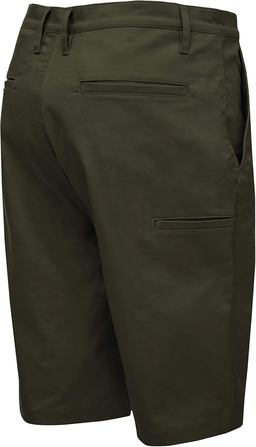 Mens Work Shorts Pants - Casual Stretch Cotton Twill Chino Slim Fit Multi Pocket Regular Big Sizes 30~46