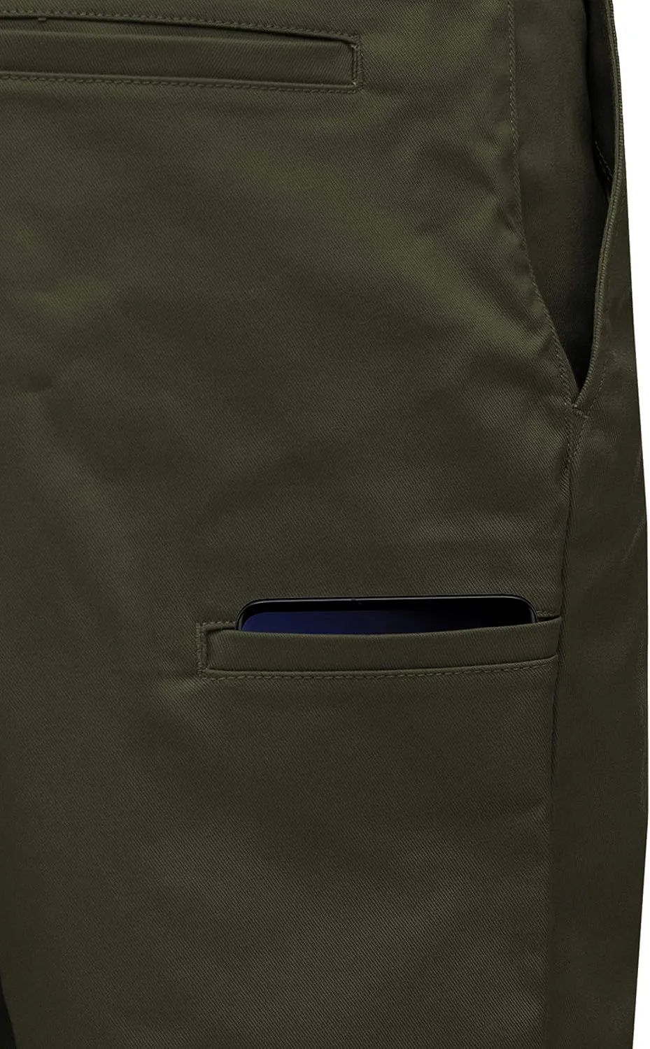 Mens Work Shorts Pants - Casual Stretch Cotton Twill Chino Slim Fit Multi Pocket Regular Big Sizes 30~46