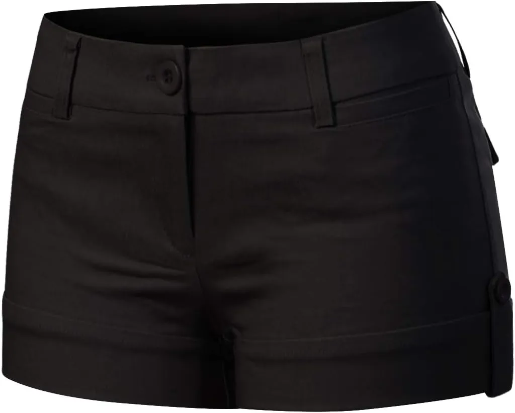 MixMatchy Women's Casual Body Enhancing Comfort Cuffed Shorts with Pockets